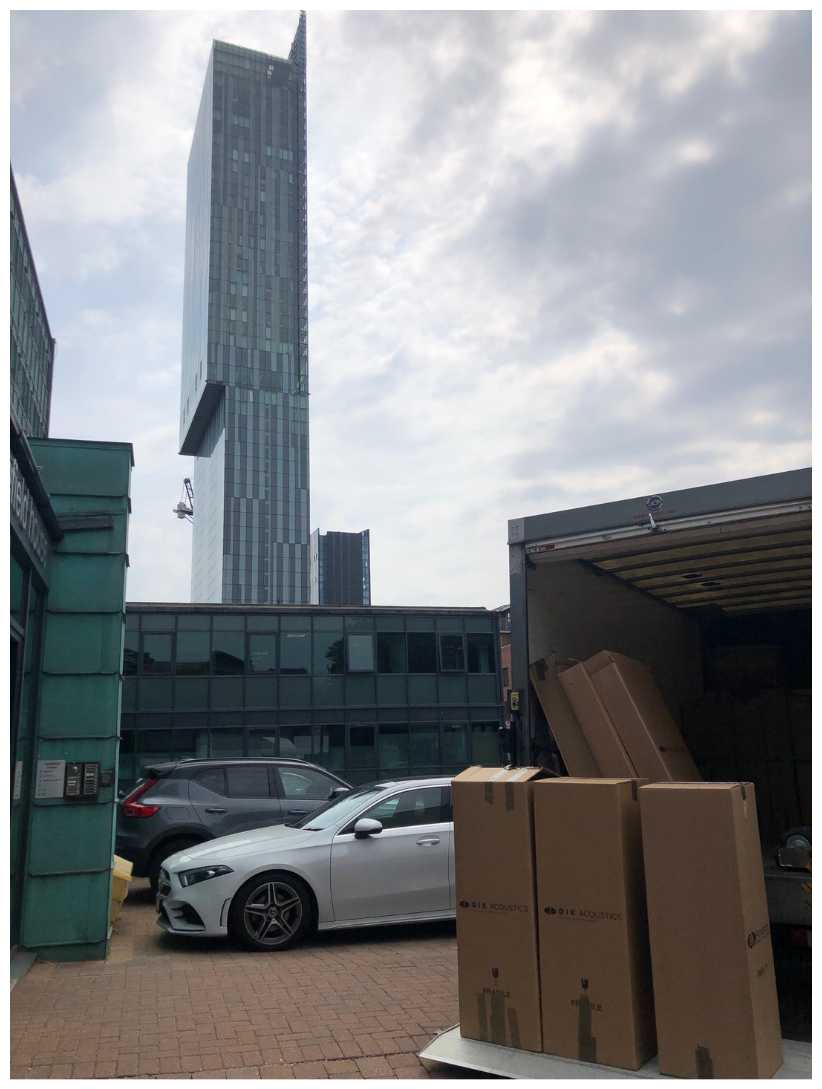 Office furniture arranged